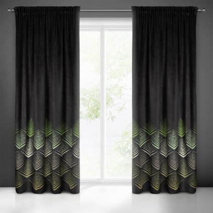 ZATEMŇOVACÍ ZÁVĚS NA PÁSCE ANGELINA 140X270 CM ČERNÁ