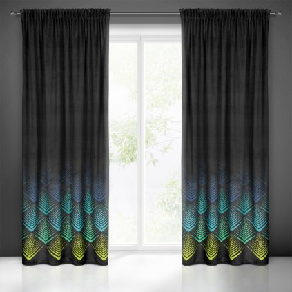 ZATEMŇOVACÍ ZÁVĚS NA PÁSCE ANGELINA 140X270 CM ČERNÁ