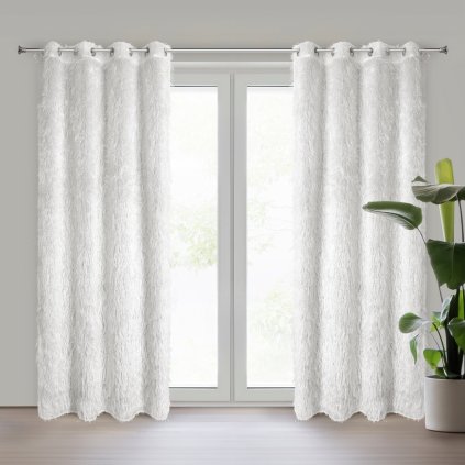 ZÁVĚS NA KROUŽCÍCH MARGARET 140X250 CM KRÉMOVÁ