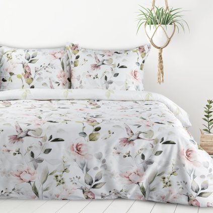 BAVLNĚNÉ POVLEČENÍ LEA08 200X220 CM, 2 KS 70X80 CM KVĚTY
