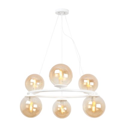 lampa sufitowa wiszaca zyrandol aura topazowe szklane kule do kuchni jadalni salonu 6xe14