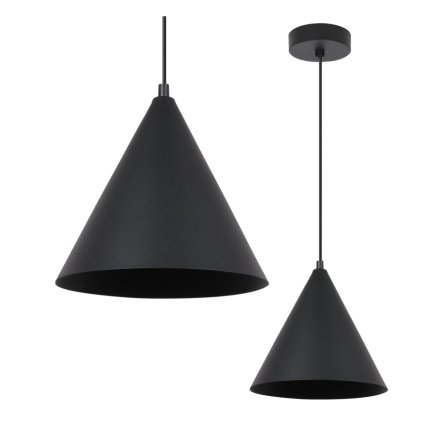 lampa wiszaca sufitowa soho czarna konstrukcja metalowy stozek nad stol i wyspe gwint e27