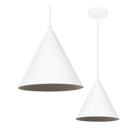 lampa wiszaca zyrandol bialy soho pojedyncza styl nowoczesny duzy stozek do kuchni salonu