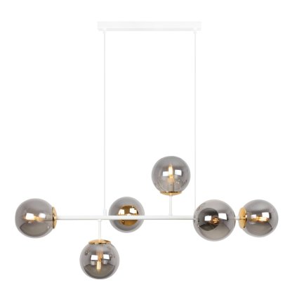 lampa sufitowa wiszaca zyrandol siena bialo zloty zyrandol glamour na szesc zarowek styl loft