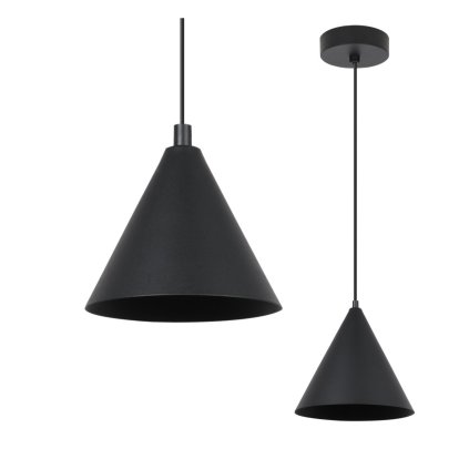 lampa sufitowa wiszaca soho pojedyncza styl nowoczesny czarne klosze w ksztalcie stozkow