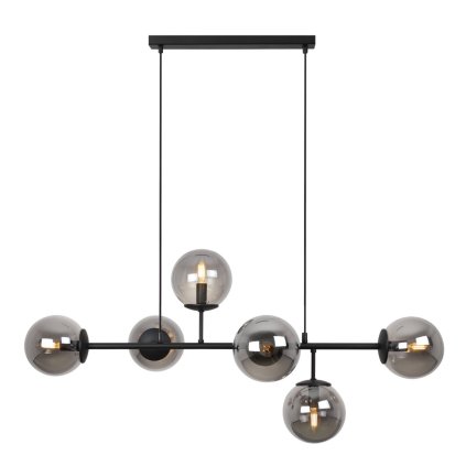 lampa sufitowa wiszaca siena czarna dlugi zyrandol nad stol do kuchni i salonu grafitowe kule