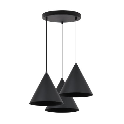 lampa wiszaca sufitowa zyrandol soho kolor czarny duze stozki w stylu loft nad stol i wyspe