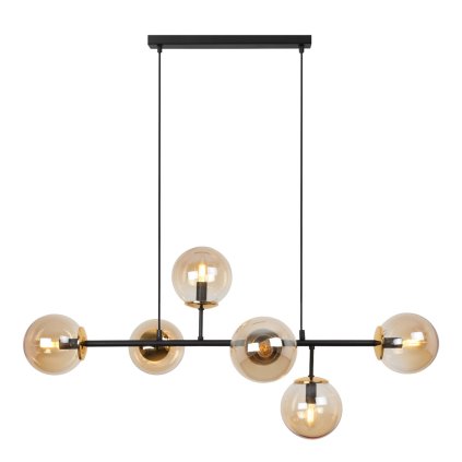 lampa sufitowa wiszaca siena czarno zlota topazowe szklane kule do jadalni kuchni salonu