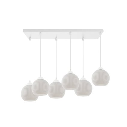 lampa sufitowa wiszaca riffle kolor bialy szklane ryflowane kule w stylu nowoczesnym e27