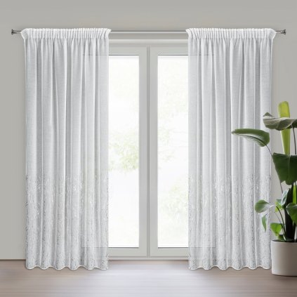 ZÁCLONA NA PÁSCE MELIA 140X270 CM BÍLÁ