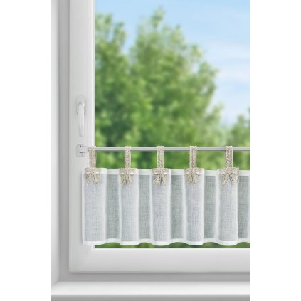 KRÁTKÁ ZÁCLONA NA POUTKÁCH MELISA 150X30 CM BÍLÁ