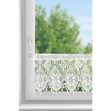 KRÁTKÁ ZÁCLONA NA PÁSCE MOLY 150X30 CM BÍLÁ