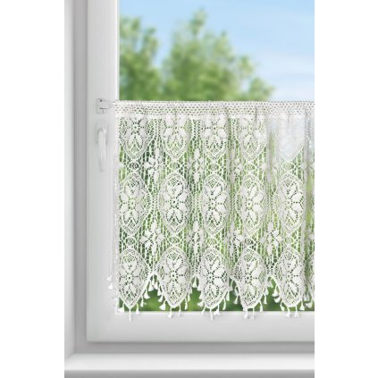 KRÁTKÁ ZÁCLONA NA PÁSCE MOLY 150X60 CM BÍLÁ