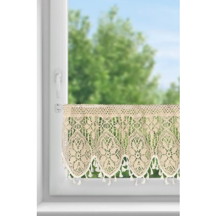 KRÁTKÁ ZÁCLONA NA PÁSCE MOLY 150X30 CM SVĚTLEBÉŽOVÁ