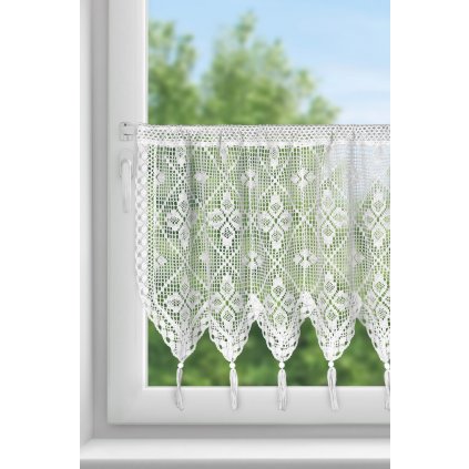 KRÁTKÁ ZÁCLONA NA PÁSCE MARTHA 150X60 CM BÍLÁ