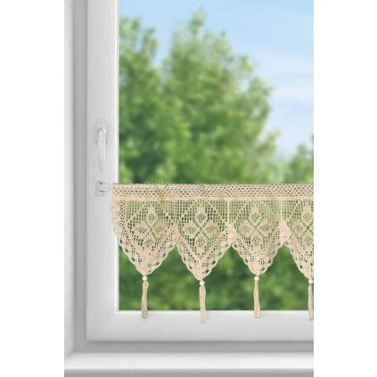 KRÁTKÁ ZÁCLONA NA PÁSCE MARTHA 150X30 CM SVĚTLEBÉŽOVÁ