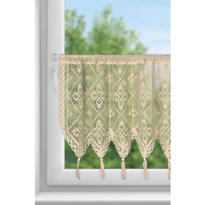KRÁTKÁ ZÁCLONA NA PÁSCE MARTHA 150X60 CM SVĚTLEBÉŽOVÁ