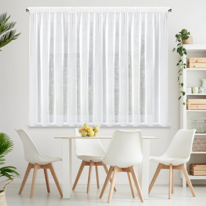 ZÁCLONA NA PÁSCE LUCY 400X150 CM BÍLÁ