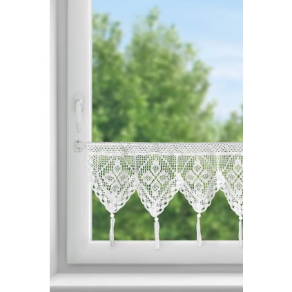 KRÁTKÁ ZÁCLONA NA PÁSCE MARTHA 150X30 CM BÍLÁ
