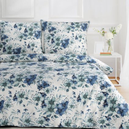 SATÉNOVÉ POVLEČENÍ SPRING54 160X200 CM, 2 KS 70X80 CM KVĚTY
