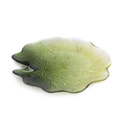 SKLENĚNÝ DEKORAČNÍ TALÍŘ NILA (01) ZELENÝ