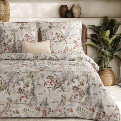 SATÉNOVÉ POVLEČENÍ SPRING47 200X220 CM, 2 KS 70X80 CM LISTY