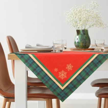 VÁNOČNÍ UBRUS CHERRY 85X85 CM VZOROVANÁ