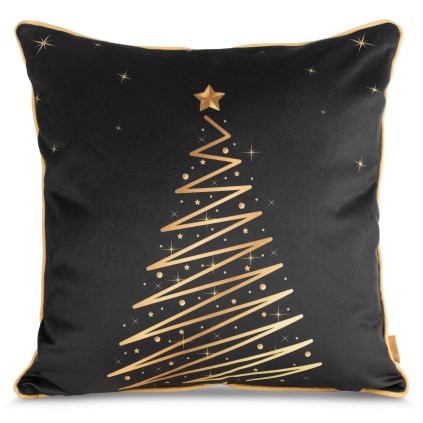 VÁNOČNÍ DEKORAČNÍ POVLAK NA POLŠTÁŘ EVE 1KS 45X45 CM VZOROVANÁ