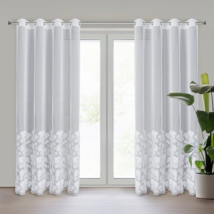 ZÁCLONA NA KROUŽCÍCH EVA MINGE JASMIN 140X250 CM VZOROVANÁ