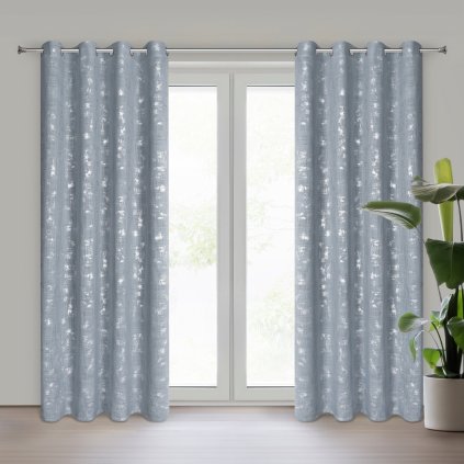 ZÁVĚS NA KROUŽCÍCH SOLANA 140X250 CM SVĚTLEMODRÁ