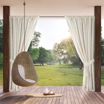 ZAHRADNÍ VODĚODOLNÝ ZÁVĚS NA PÁSCE GARDEN 155X200 CM LISTY