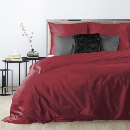 SATÉNOVÉ POVLEČENÍ NOVA3 180X200 CM 2 KS 70X80 CM BORDOVÉ