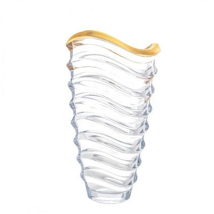 bohemia prestige wave matt gold wazon 340mm