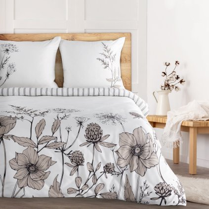 MAKOSATENOVÉ POVLEČENÍ AGNES 200X220 CM, 2 KS 70X80 CM VZOROVANÉ