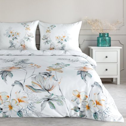 MAKOSATENOVÉ POVLEČENÍ AMELIA 200X220 CM, 2 KS 70X80 CM KVĚTINY