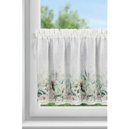 KRÁTKÁ ZÁCLONA NA PÁSCE ESTERA 150X60 CM KVĚTY