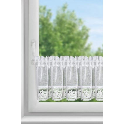 KRÁTKÁ ZÁCLONA NA PÁSCE LARI 150X30 CM BÍLÁ