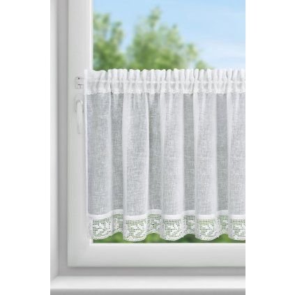 KRÁTKÁ ZÁCLONA NA PÁSCE LARI 150X60 CM BÍLÁ