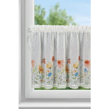 KRÁTKÁ ZÁCLONA NA PÁSCE NATI 150X60 CM KVĚTY