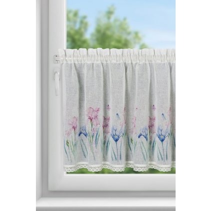 KRÁTKÁ ZÁCLONA NA PÁSCE DOLOREZ 150X60 CM KVĚTY