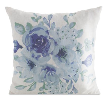 DEKORAČNÍ POVLAK NA POLŠTÁŘ LEN 45 45X45 CM KVĚTINY