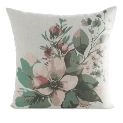 DEKORAČNÍ POVLAK NA POLŠTÁŘ LEN 46 45X45 CM KVĚTINY