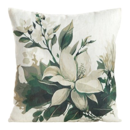 DEKORAČNÍ POVLAK NA POLŠTÁŘ LEN 53 45X45 CM KVĚTY