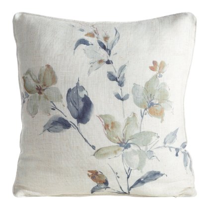 DEKORAČNÍ POVLAK NA POLŠTÁŘ LEN 40 45X45 CM KVĚTY