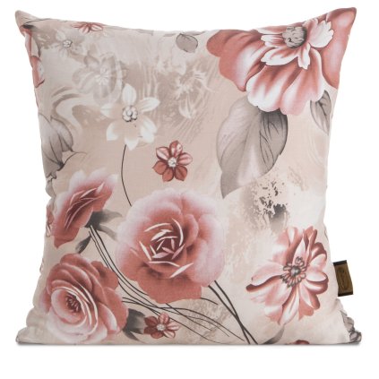 SATÉNOVÝ POVLAK NA POLŠTÁŘ SPRING42 40X40 CM KVĚTY