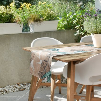 ZAHRADNÍ VODĚODOLNÝ BĚHOUN NA STŮL GARDEN 40X140 CM LISTY