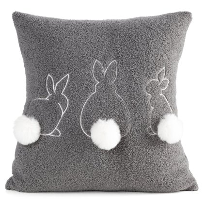 VELIKONOČNÍ DEKORAČNÍ POVLAK NA POLŠTÁŘ EASTER36 45X45 CM ŠEDÁ