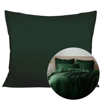 poszewka satyna bawelna zielen butelkowa 036 50x80