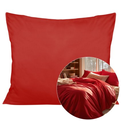 poszewka satyna bawelna czerwony 029 50x80