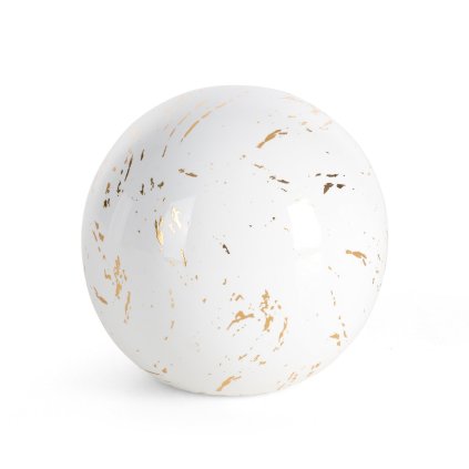 DEKORAČNÍ KOULE ARIELA 10X10 CM BÍLÁ